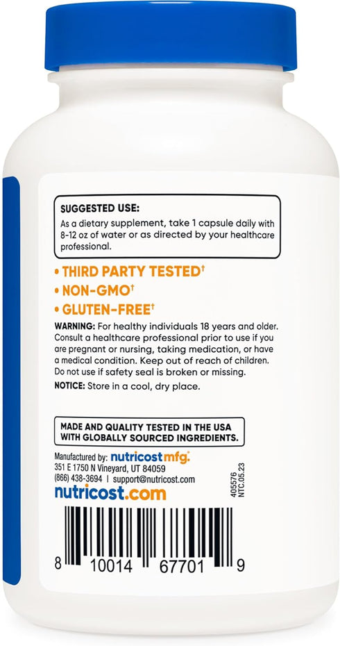 Nutricost Potassium Citrate 99mg, 240 Capsules - Gluten Free, Non-GMO...