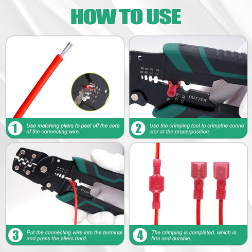 Twidec/100PCS Nylon Spade Connectors Kit 22-10 Gauge Male and Female Wire Spade Terminal Quick Disconnect Fully Insulated Wire Crimp Connector for...