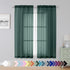 Hunter Green Sheer Curtains 63 Inch Length 2 Panels, Rod Pocket Solid Color Window Sheer Curtain Panels, Elegant Curtains & Drapes for Living Room...