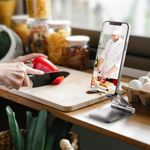 Cell Phone Stand Holder Adjustable Increase Fully Foldable Thick Aluminum Desktop Cellphone Cradle (Silver)......