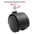 4pcs 1.5 Inch Swivel Caster Wheels, Black Nylon M8 Threaded Stem Caster Wheels, Heavy Duty Swivel Stem Casters Wheels Replacement for Furniture, T...