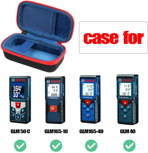 co2CREA Hard Travel Case Replacement for Bosch GLM 50 C/GLM 40 / GLM 165-10 / GLM 165-40 Enabled 165’ Distance Measure (Black Case + Inside Blue +...