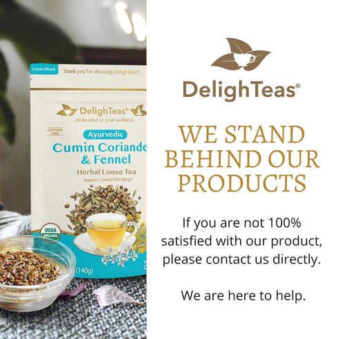 DelighTeas Organic Digest & Detox CCF Tea | Ayurvedic Cumin, Coriander, Fennel Loose Leaf Tea for Digestion, Detox Cleanse | USDA Organic, Non-GMO...