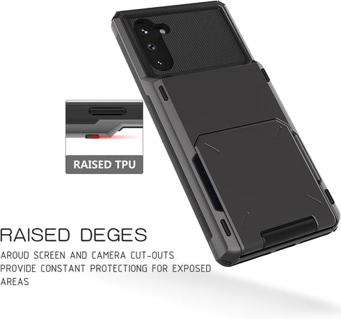 Asuwish Phone Case for Samsung Galaxy Note 10 5G with Tempered Glass Screen Protector and Credit Card Holder Slot Hybrid Protective Cell Rugged Sl...