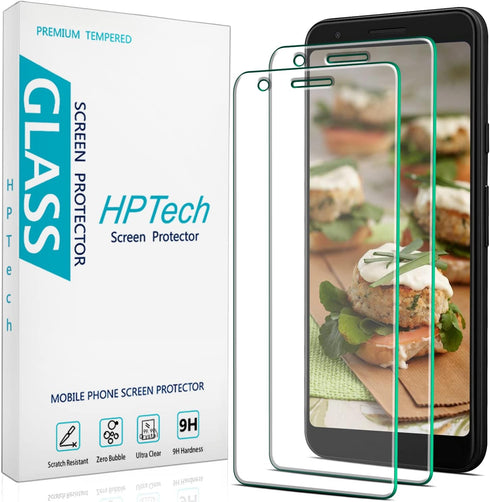HPTech (2 Pack) Designed for Google (Pixel 3a) Tempered Glass Screen Protector, Anti-Scratch, Bubble Free, Case Friendly...