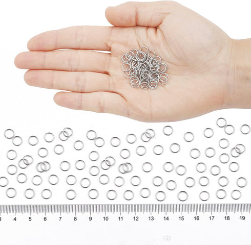 600pcs 304 Stainless-Steel Jump Rings for Jewelry Making Supplies - Silver Open Rings 21Gauge 6mm Boxed Jewelry Findings for DIY Bracelet Earrings...