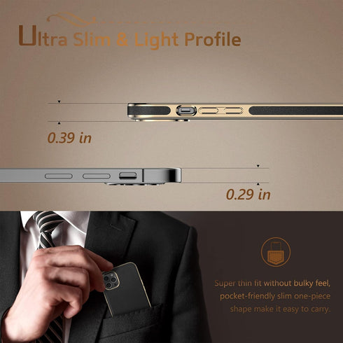 LOHASIC for iPhone 12/12 Pro Case Men, Luxury Leather Slim Business Classic Soft Grip Shockproof Bumper Full Body Protective Women Cover Cases for...