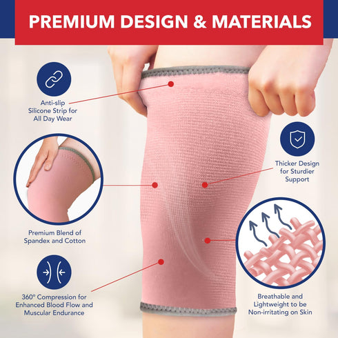 Doctor Developed Knee Brace/Knee Support/Knee Compression Sleeve & Handbook - Relief For Arthritis, Tendonitis, Injury (Pink, S)...