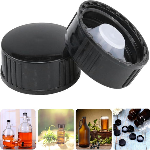 16 Pcs Growler Caps 28mm Phenolic Caps Black Glass Bottle Lids Plastic Bottle Caps Screw for Daily Chemicals Food Cosmetic Bottles...