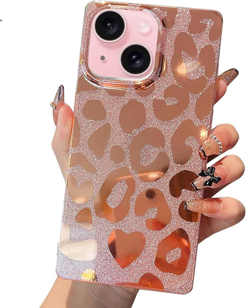 Jmltech Square Edge Case for iPhone 15 Plus Case Women Shockproof Glitter Bling Slim Soft Silicone Gel Flexible Protective Phone Cases for iPhone ...