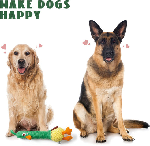 Nocciola 2 in 1 Duck Dog Toy with a Large Rubber Squeaker - Durable Stuffed Squeaky Chew Toys for Aggressive Chewers...