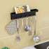 MKO Key Holder Wall Mount, Key Holder Wall Mount Adhesive with Mail Organizer Tray with 6 Key Hooks for Wall, Black...