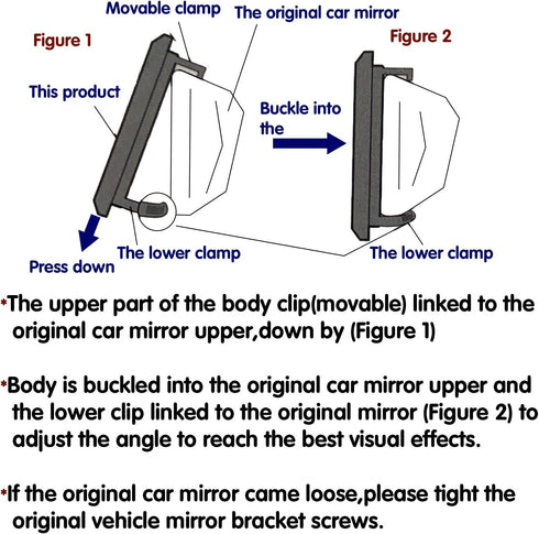 LivTee Anti Glare Rear View Mirror 11.2''(285mm), Wide Angle Panoramic Convex Curve Rearview Mirror Clip on Original Mirror to Eliminate Blind Spo...
