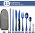Portable Travel Utensils Set,Reusable Utensils,Travel Camping Cutlery Set,Stainless Steel Flatware Set with Case,Lunch Boxes Workplace Camping Sch...
