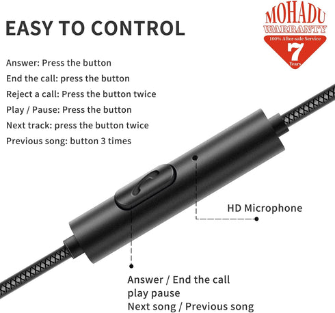 Earphones Wired Earbuds with Microphone Wired in-Ear Headphones Magnetic Noise Canceling 3.5mm Earbuds for Xiaomi,Huawei,Samsung,LG etc Wired Earp...