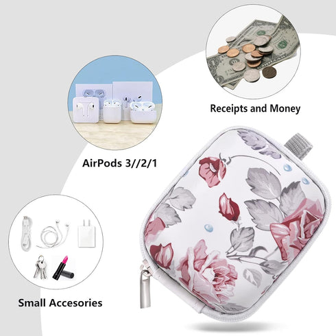 Earbud Case, AIRSPO Airpods Pro 2nd Generation Earphone Organizer Carrying Case Small Storage Bag Hard EVA Shockproof Cover with Carabiner Clip (P...