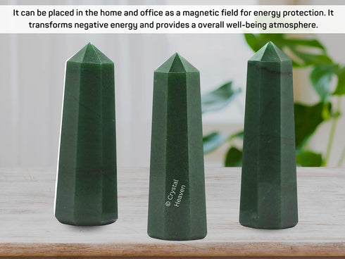 Amazing Gemstone Green Aventurine Crystal Towers ~ Natural Healing Crystal Point Obelisk for Reiki Healing and Crystal Grid (3- Inch)...