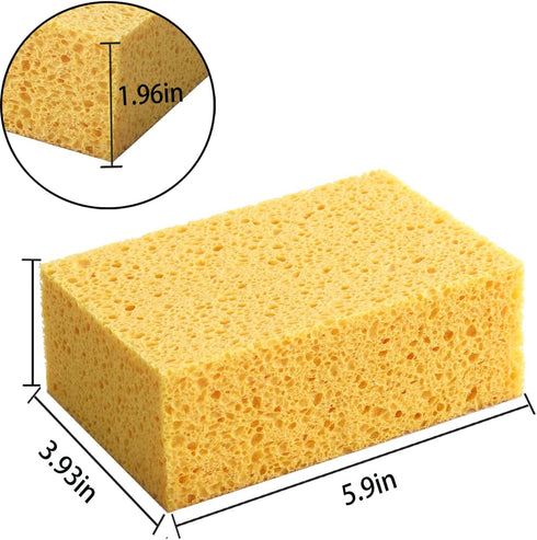 Natural Sponges Kitchen,2" Thick Extra Large Heavy Duty Scrub Sponges,Household Cleaning Sponge for Dishes,Cookware (15x10x5cm,2 Pcs)...