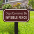 2 Pack Dogs Contained by Invisible Fence Signs 12 x 6 Inches Dog Warning Yard Signs Metal Reflective Sturdy Rust Aluminum Waterproof Easy to Insta...