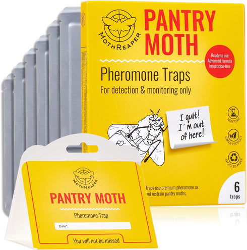 Pantry Moth Trap 6-Pack - Pantry Moth Glue Traps for House Pantry, Pantry Moth Traps for Food and Cupboard Moths, Pantry Moth Traps with Pheromone...
