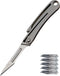 Titanium Keychain Knife & 10 Replaceable Razor Blades, Mini Folding Scalpel Pocket Knife Box Cutter Hobby Knife...