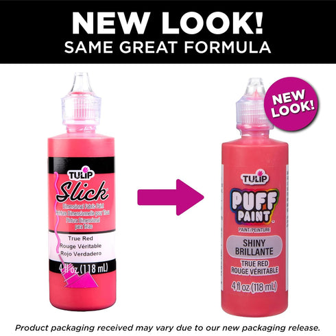 TULIP Puff Paint Slick True Red 4 Fl Oz (Pack of 1)...