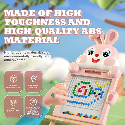 Magnetic Drawing Board, Magnetic Toys, Magnetic Dot Art Montessori Preschool Educational Toys, Magnet Doodle Board with Magnetic Pen & Beads & 14 ...