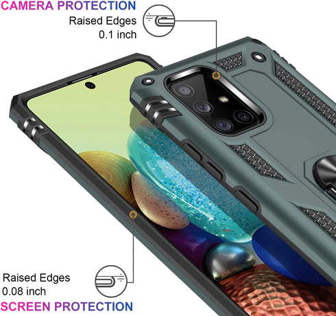 LUMARKE Galaxy A71 5G Case,Pass 16ft. Drop Tested Military Grade Cover with Magnetic Ring Kickstand Compatible with Car Mount Holder,Protective Ph...