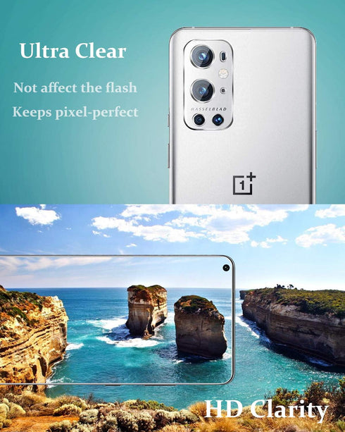 [3+3 Pack Compatible for OnePlus 9 Pro Soft TPU Screen Protector + 3D Tempered Glass Camera Lens Protector, Screen Cover with Installation Kit Fin...