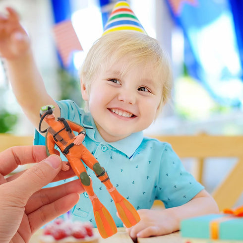 Diver with Hose Scuba Steve Toy Squid Fish Tank Action Figure Divers: 2PCS Scale Model Sea Animals Scuba Diver Toy Swimmers Diver Figures...