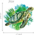 ROFARSO Lifelike Lovely Cute Green Sea Turtle Animal 3D Vinyl Bathroom Wall Stickers Removable Wall Decals Art Decorations Decor for Nursery Baby ...