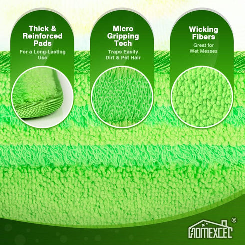 HOMEXCEL Microfiber Mop Pads Compatible with Swiffer Sweeper Mops, Reusable and Machine Washable Floor Mop Pad Refills, Mop Head Replacements for ...