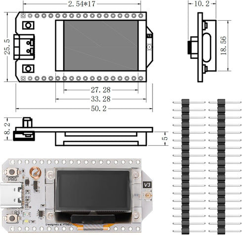 MakerFocus ESP32 Development Board SX1262 863 928MHz LoRaWAN WiFi Bluetooth Dual Core 240MHz Integrated CP2102 with 0.96" OLED Display and Antenna...