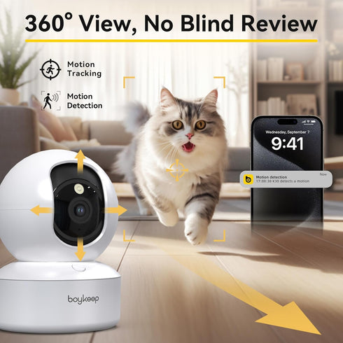 2K Pet Camera Indoor Security Camera 5G/2.4GHz WiFi Cameras for Baby Dog Camera with Phone App, 360° Pan & Tilt, 2-Way Audio, Night Vision, SD Car...