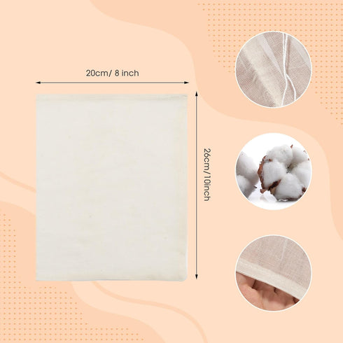 RAYNAG 12 Pack Reusable Soup Bags, Kitchen Spice Bags Cotton Mesh Strainer Cooking Pouches Simmer Pot Bags Sachet Pouch Cheesecloth Drawstring Bag...