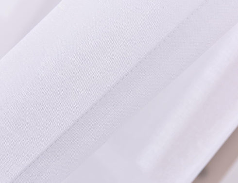 MYSTIC-HOME Sheer Curtains White 45 Inch Length, Rod Pocket Voile Drapes for Living Room, Bedroom, Window Treatments Semi Crinkle Curtain Panels f...