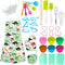 TEUVO Kids Baking Chef Set 35 Pcs with Dinosaur Apron and Mitt, Cooking Chef Dress Up Role Play Kitchen Toys Set for Kids Aged 3 4 5 6 7 8...