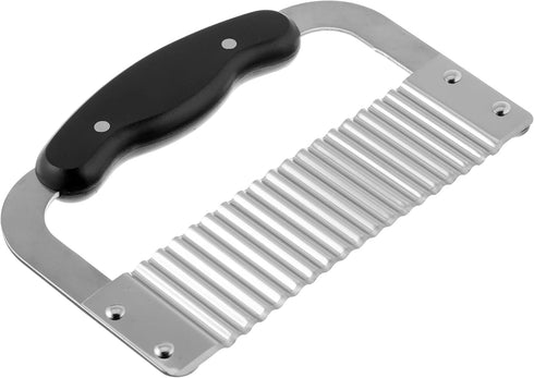 HIC Kitchen Crinkle-Cut Wave Slicer French Fry Vegetable Cutter, Stainless Steel Blade...