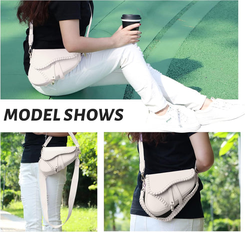 Ynport Black Saddle Bag Purse for Women Trendy Leather Crossbody Bag Small Shoulder Handbags Satchel...