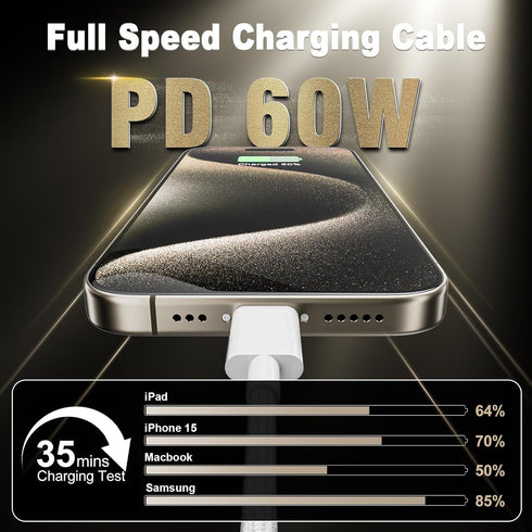 Quntis USB C Cable, USBC to USBC Fast Charging Cable Nylon Braided (3ft 60W, 1-Pack) for iPhone 15/Pro/Plus/Pro Max, iPad Mini 6/Pro 2021/Air 4, M...