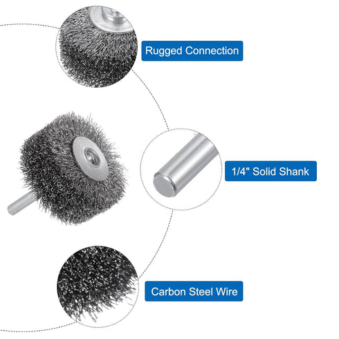 uxcell 2PCS Wire Wheel Brush for Drill Attachment 2" Carbon Steel Wire for Cleaning Removal Rust Stripping Corrosion...