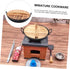Alipis 1 Set Mini Amphora Wok Household Work Wrought Iron Wooden Cover...