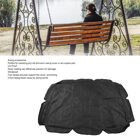 Porch Swing Canopy,Swing Chair Canopy Replacement,Outdoor Swing Canopy Cover,55.91x47.24x7.09in,Waterproof 3 Seater Garden Swing Seat Canopy Cover...