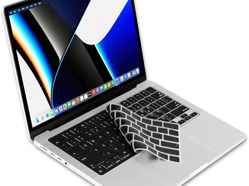 XSKN Silicone Keyboard Cover Skin for 2021 Apple MacBook Pro M1 Pro / M1 MAX Chip with Touch ID 14.2-inch Model A2442 16.2-inch Model A2485 (Hebre...