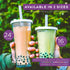 Reusable Boba Cup for Regular Size Bubble Tea (16 Oz), Angled Straws, Leak Proof Design, Double Wall Insulated Bubble Tea Cup...