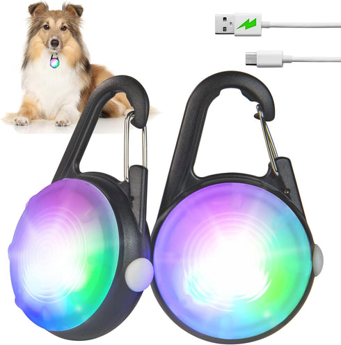 4 Modes Dog Lights for Night Walking, IP68 Waterproof Dog Collar Light, High Capacity Rechargeable Collar Lights for Night Time Clip On, Small and...