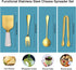 Funland 14 PCs Gold Cheese Knife Set, Marble Cheese Spreaders Knife Butter Slicer with Mini Serving Tongs Spoons and Fruit Forks for Charcuterie B...