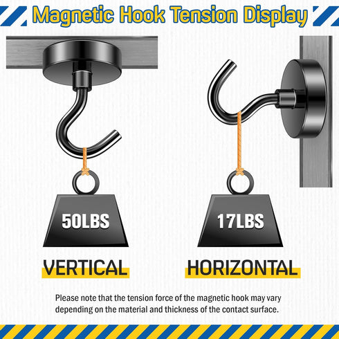 FINDMAG Magnetic Hooks N52, 50lbs Heavy Duty Rare Earth Magnetic Hooks for Hanging, Neodymium Magnet with Hooks for Refrigerator, Home, Kitchen, O...