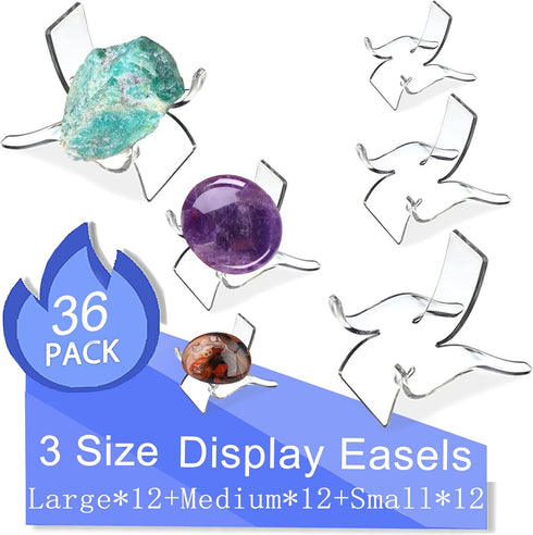 Rock Display Stand, Clear Display Easel Stands Pedestal for Geodes Mineral Agate Fossil Coral Crystal/Gemstone Acrylic Small Collectibles Holder, ...
