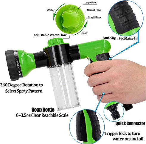 pup Jet Dog wash, 8 Modes Water Flow Dog Washing Hose Attachment, soap Dispensing pet Shower Sprayer Nozzle for Outdoor Garden Shower, Car Washing...
